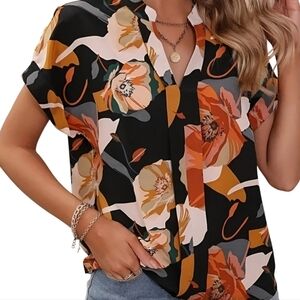 🆕️ Vintage Floral Flat Collar Blouse
